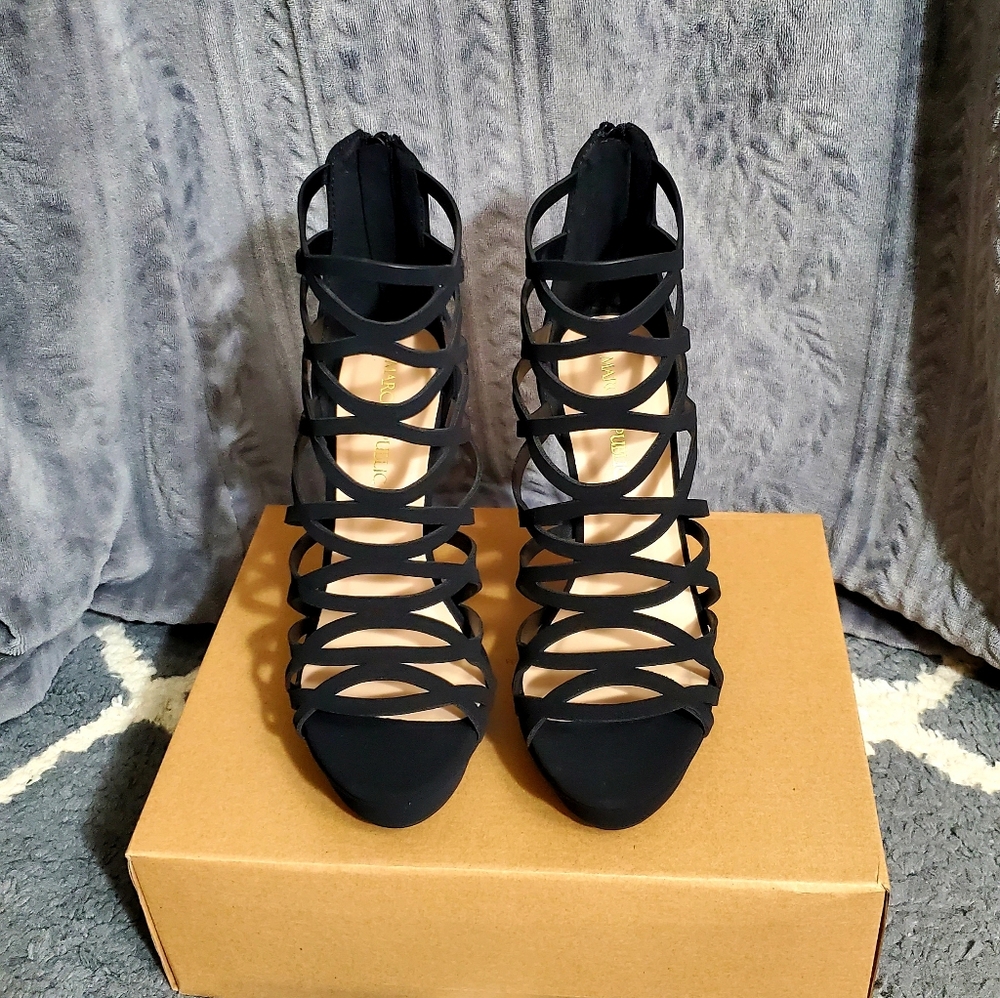 OPEN TOE HIGH HEEL PLATFORM SHOE STILETTO